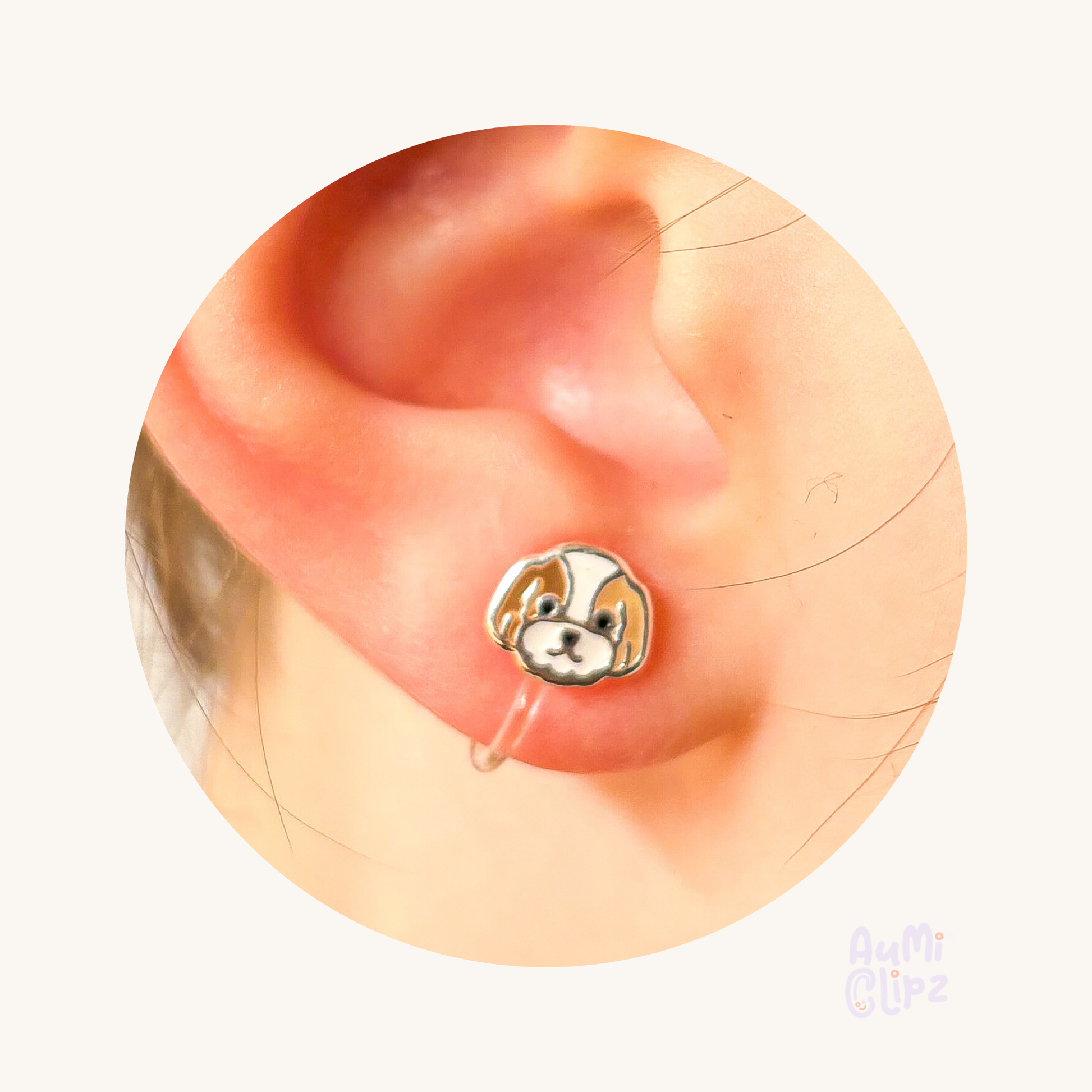 Dog Head Ear Clips for Children - Painless without Ear Piercing