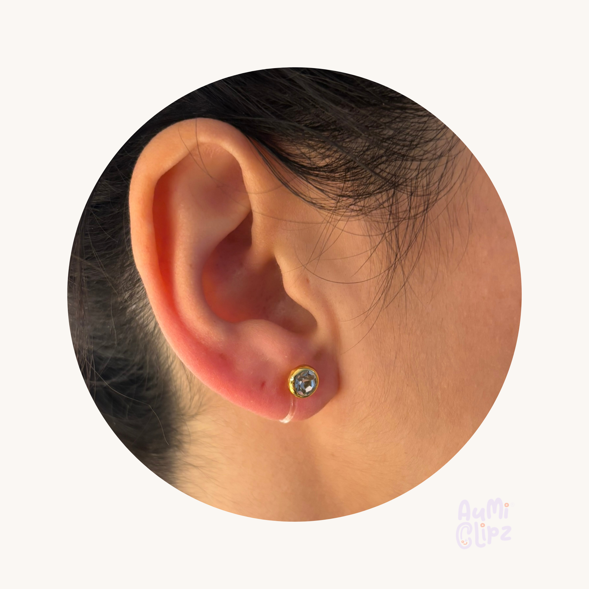 Bezel Glow – Minimalistische Ohrclips mit Zirkonia ohne Ohrlöcher