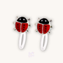 Ladybug ear clips in silver for children – Painless without ear piercing