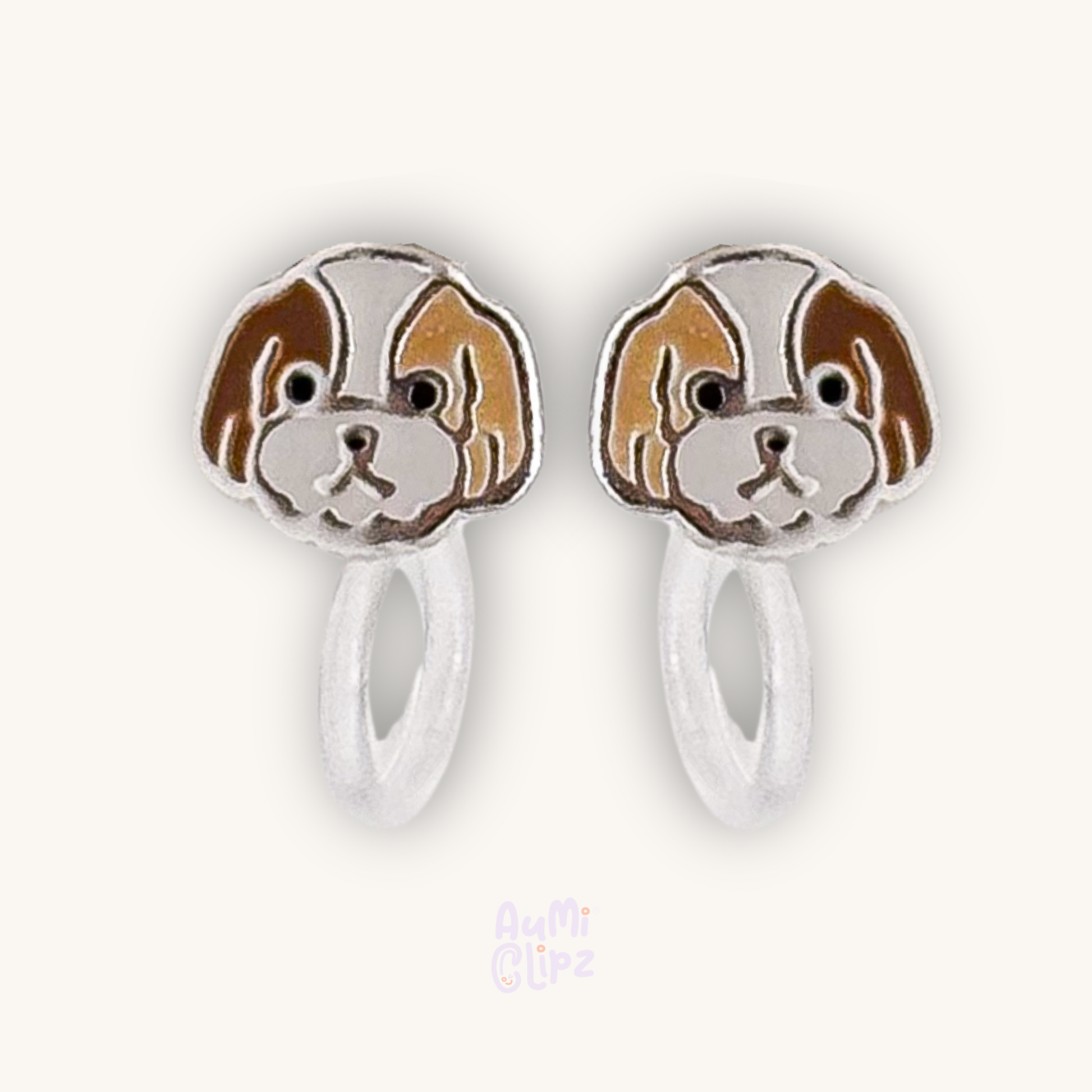 Dog Head Ear Clips for Children - Painless without Ear Piercing