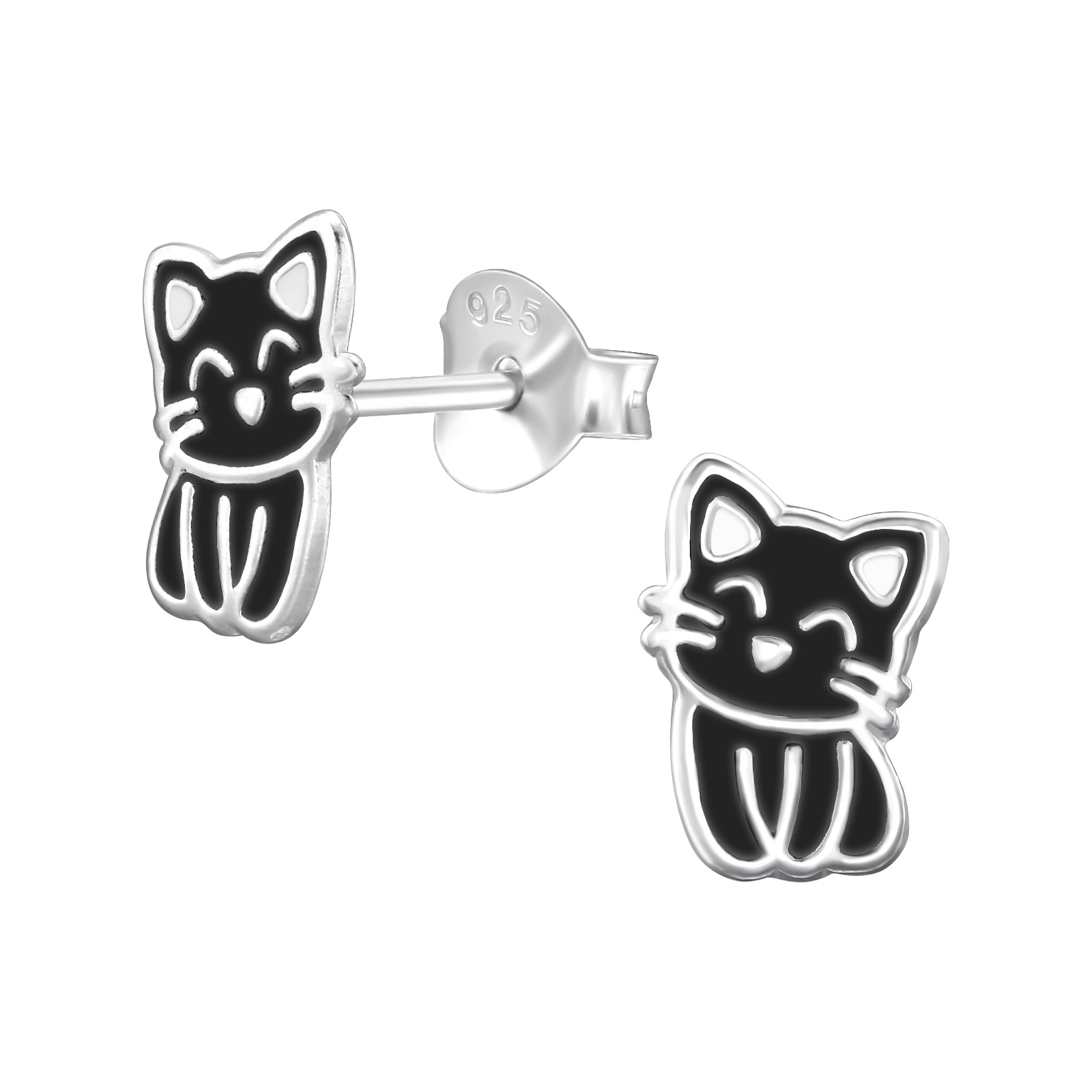 Black cat ear clips for children – Painless without ear piercing