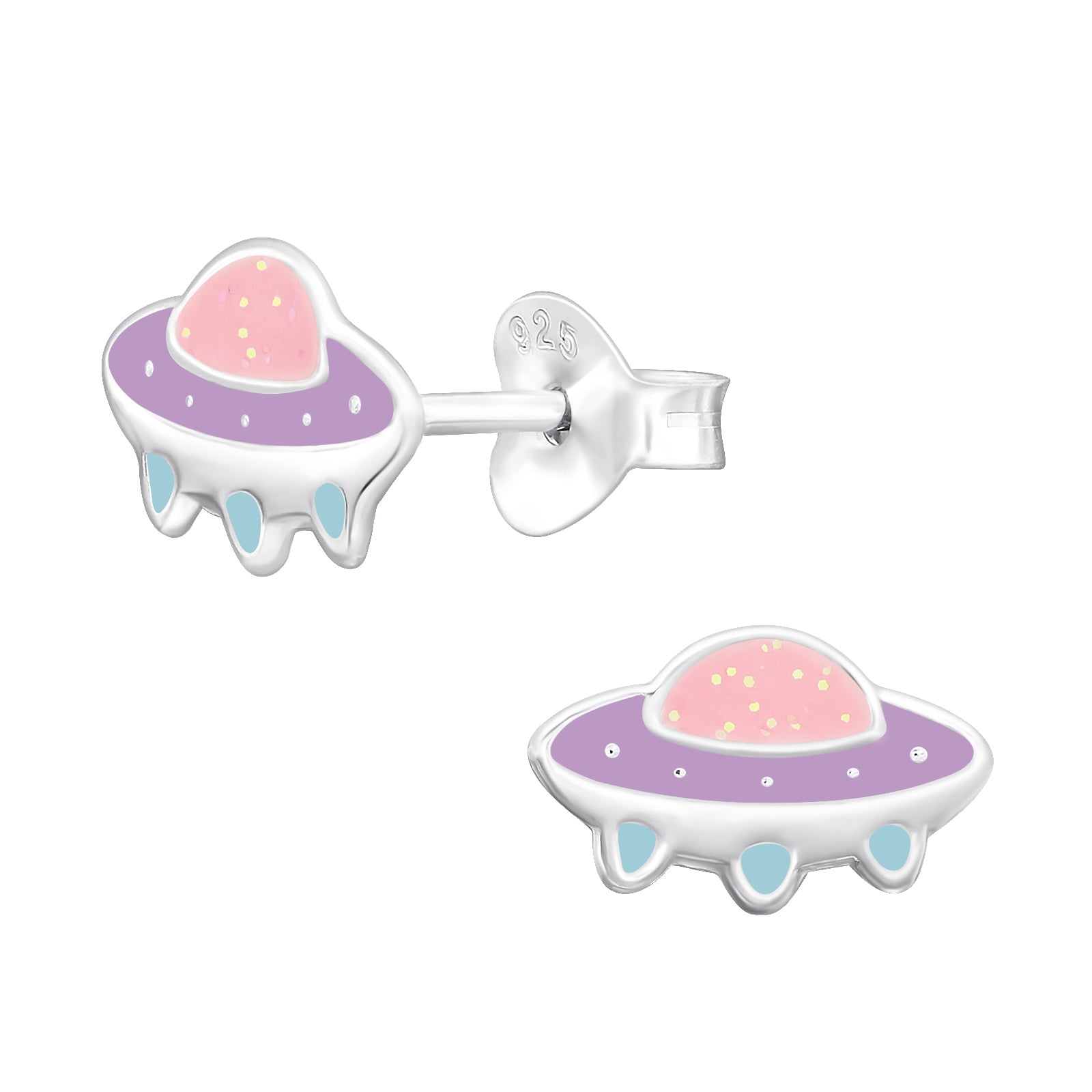 UFO Ohrclips Glitzer für Kinder - Schmerzfrei ohne Ohrlöcher