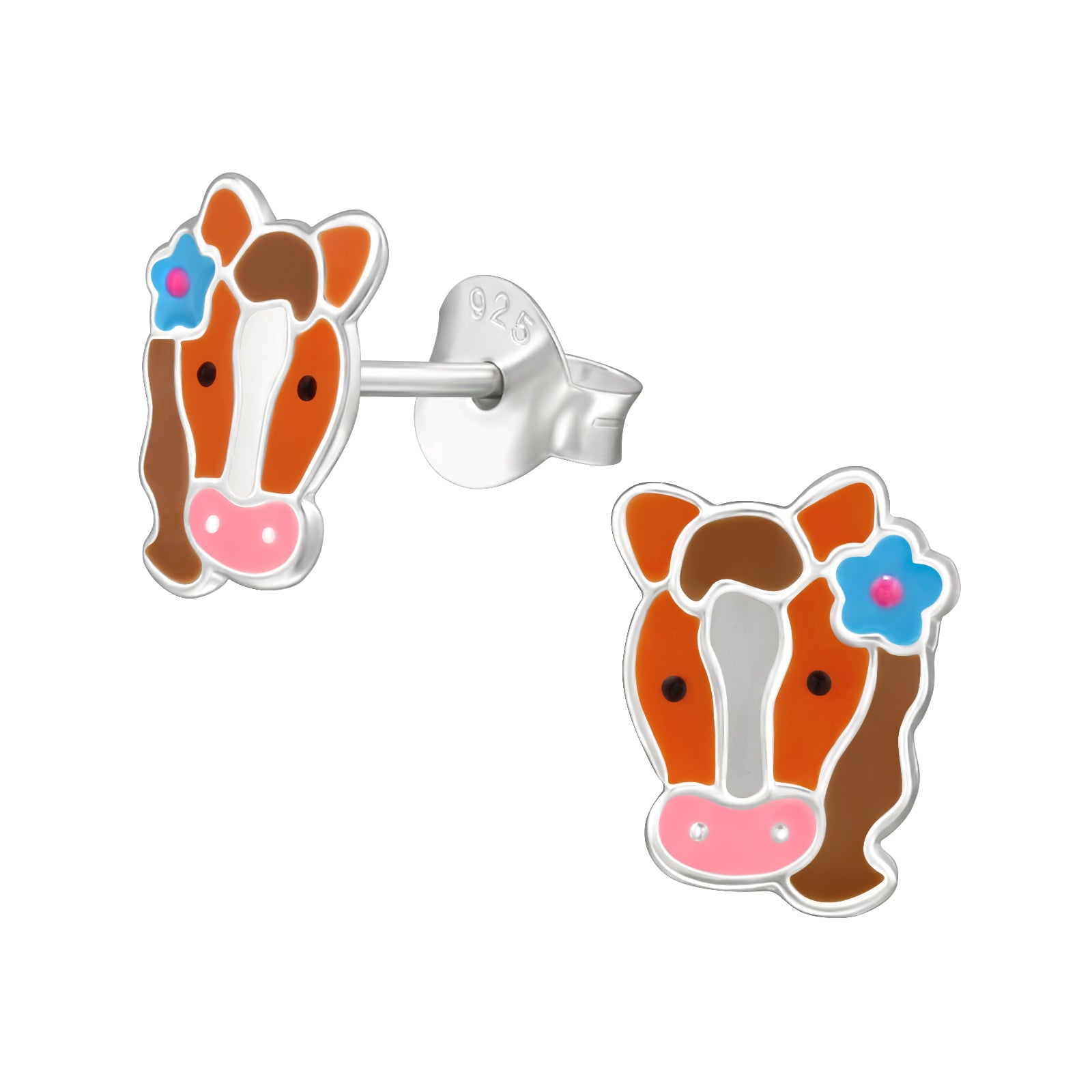 Horse colorful clip-on earrings for children - Painless without ear piercing