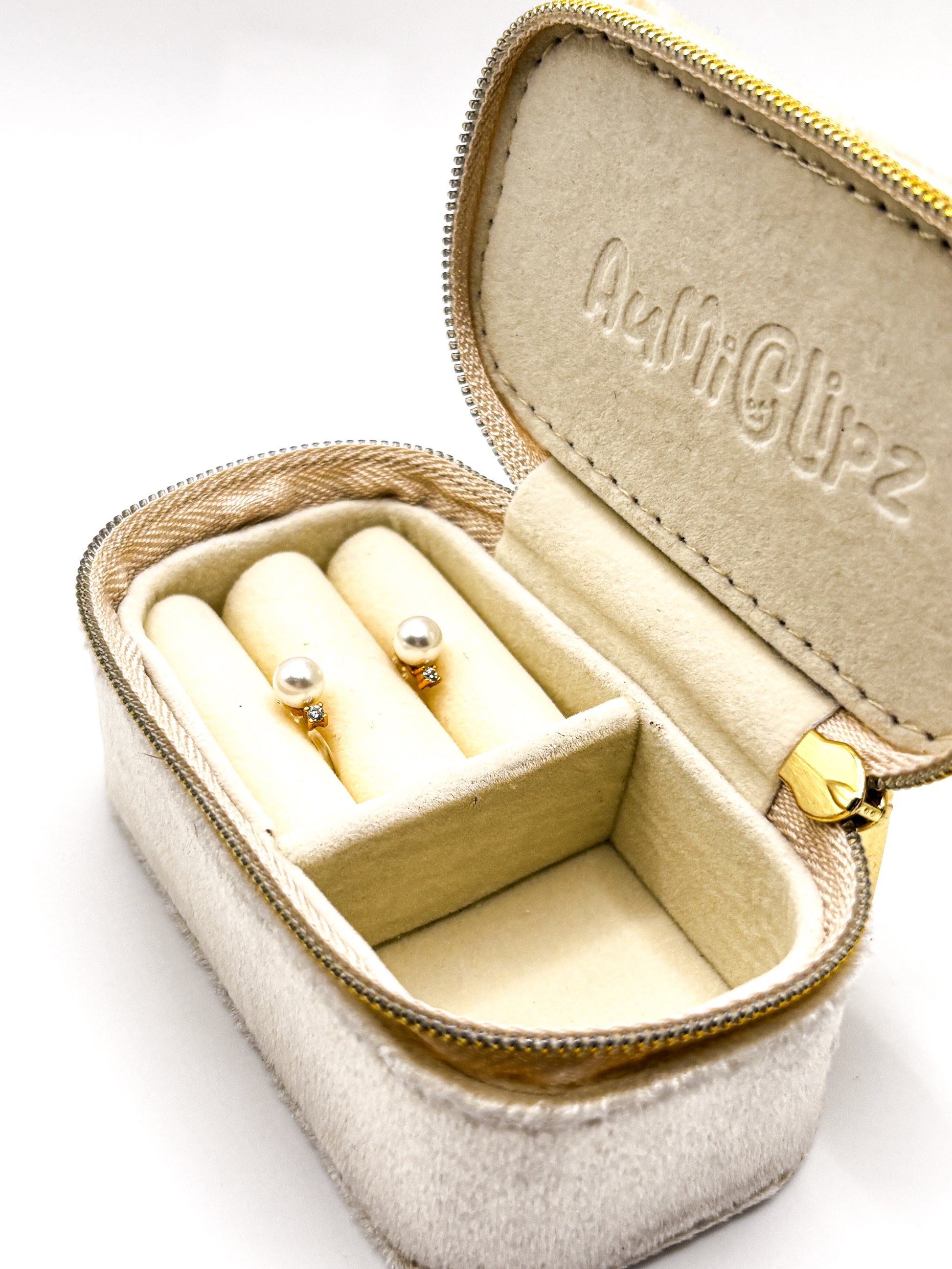 Pearl Duo Reverse – Perlen Ohrclips mit Zirkonia ohne Ohrlöcher