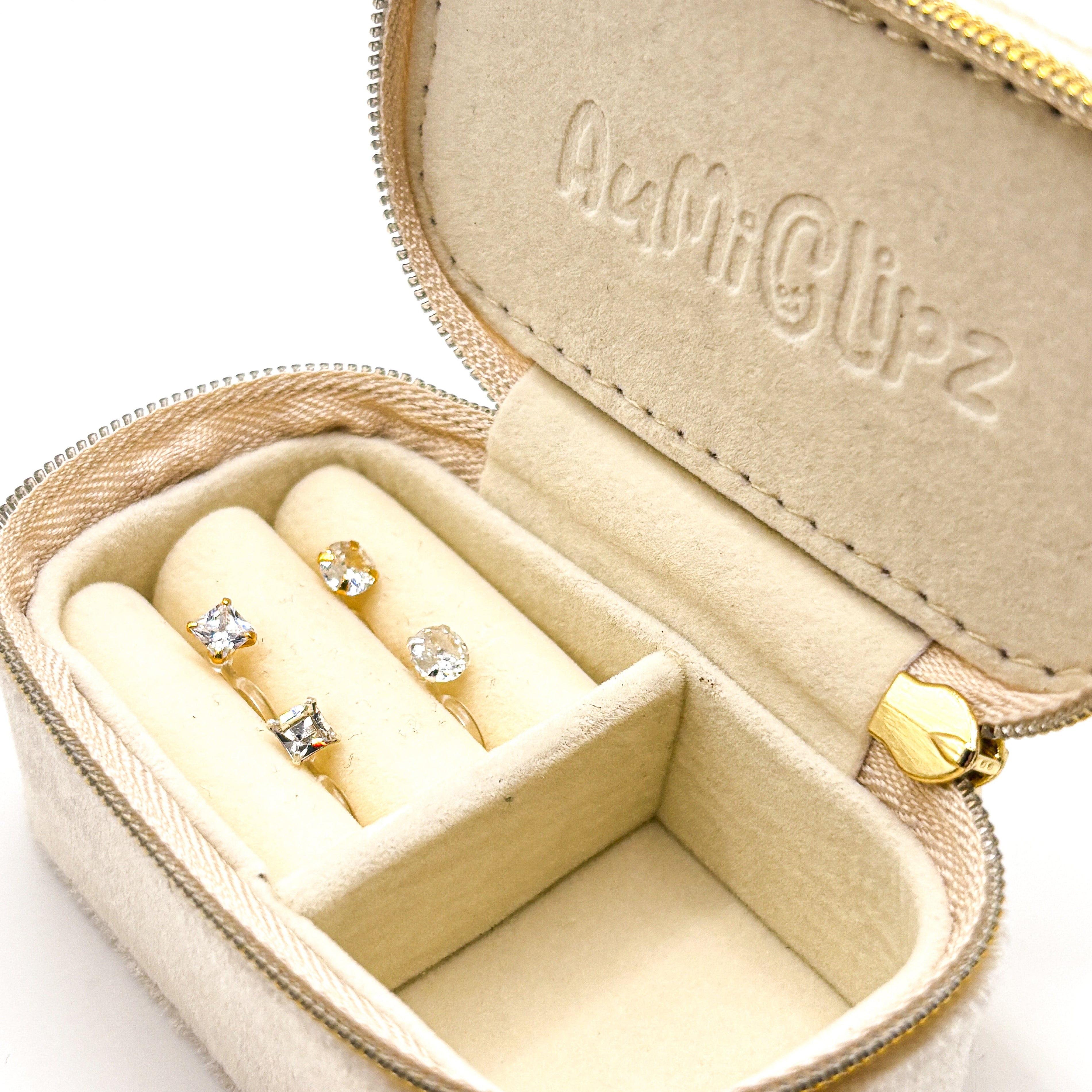 Crystal Solitaire – Zirkonia Ohrclips ohne Ohrlöcher