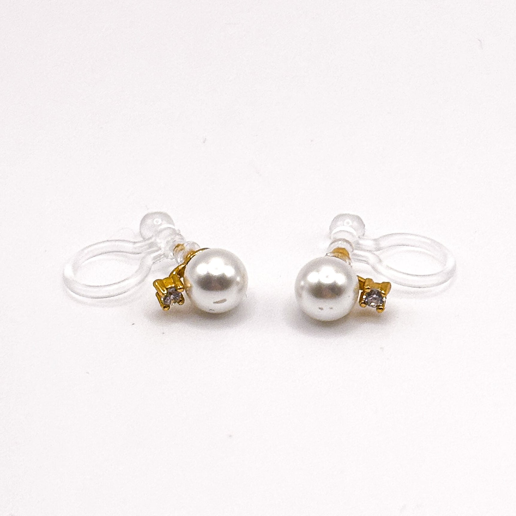 Pearl Duo Reverse – Perlen Ohrclips mit Zirkonia ohne Ohrlöcher