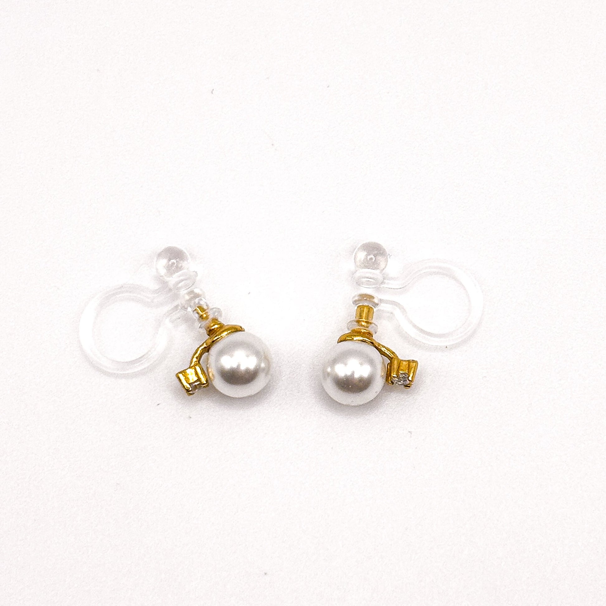 Pearl Duo Reverse – Perlen Ohrclips mit Zirkonia ohne Ohrlöcher