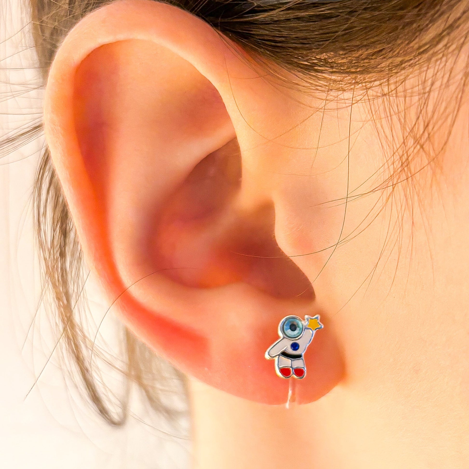 Astronaut ear clips for children - Painless without ear piercings