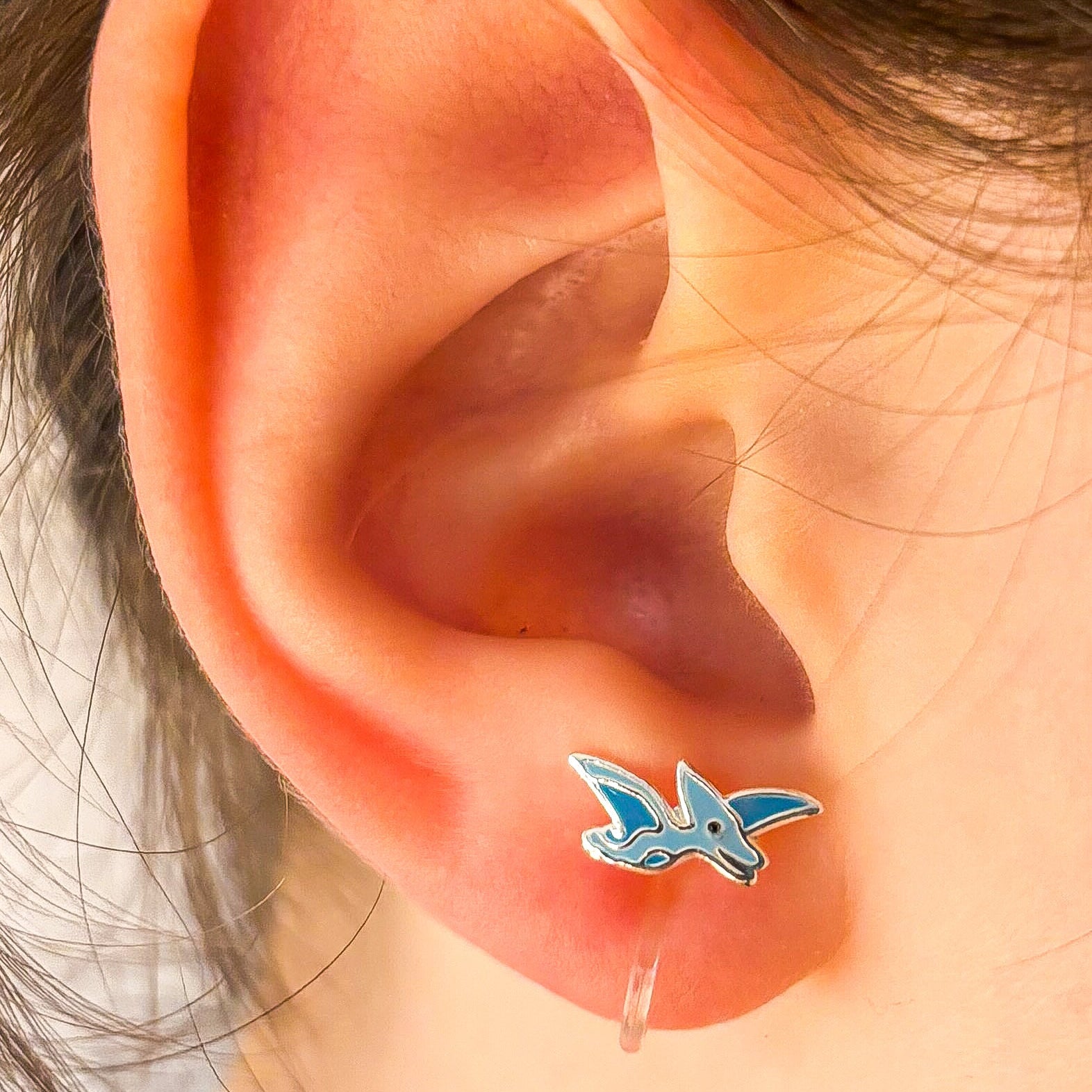 Flugsaurier Ohrclips für Kinder - Schmerzfrei ohne Ohrlöcher