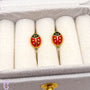 Ladybug gold clip-on earrings for children – Painless without ear piercing