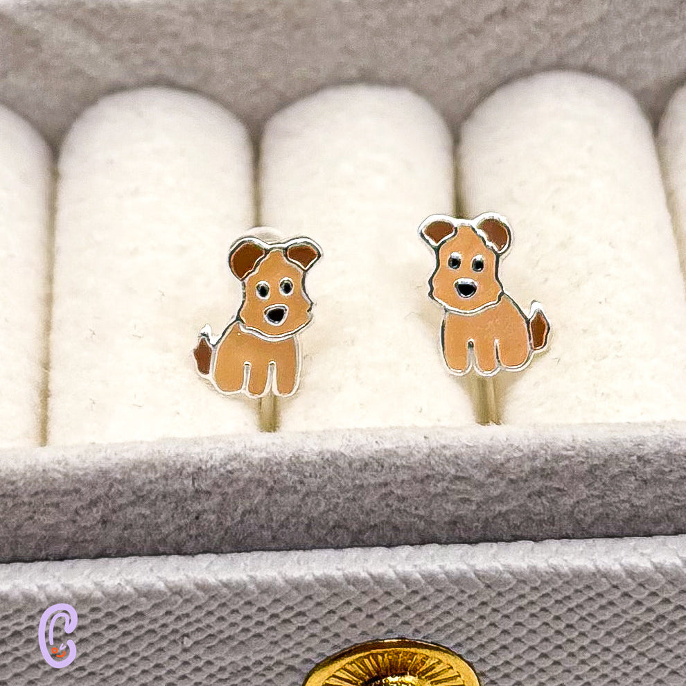 Brown dog ear clips for children - Painless without ear piercing