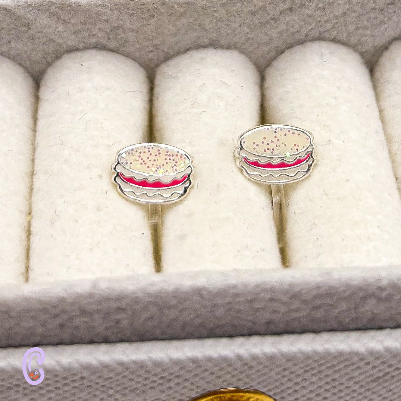 Glitzer Macaron Ohrclips für Kinder - Schmerzfrei ohne Ohrlöcher