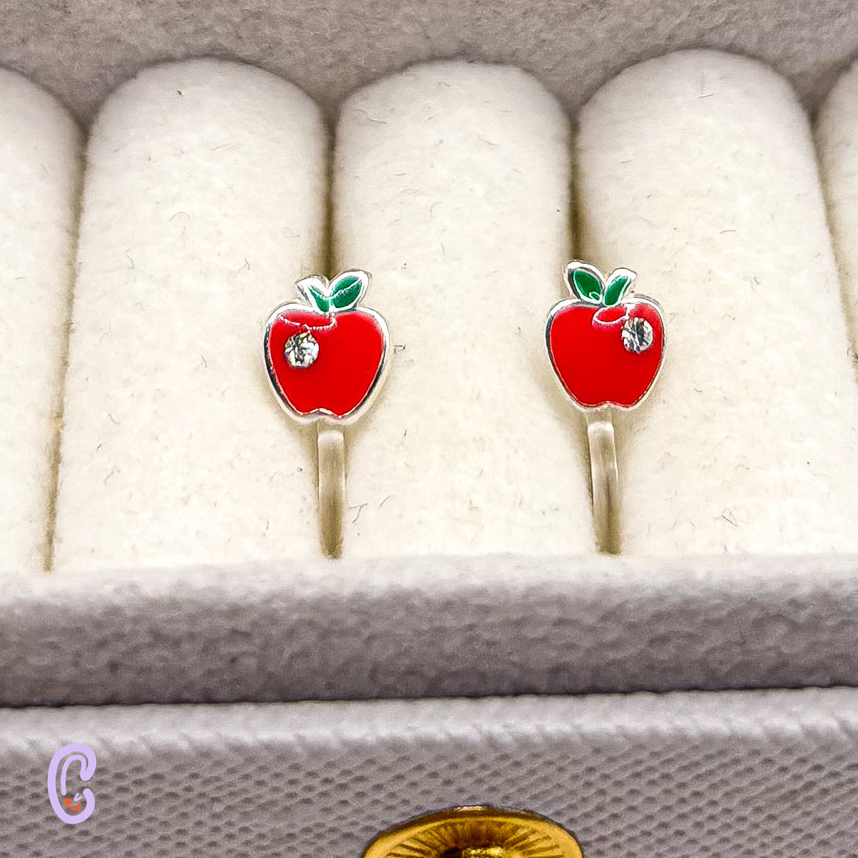 Apfel Ohrclips für Kinder - Schmerzfrei ohne Ohrlöcher
