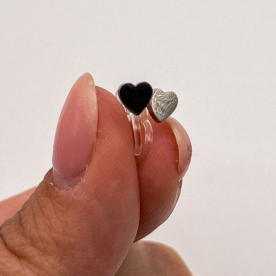 Small stainless steel heart ear clips for children – painless without ear piercing