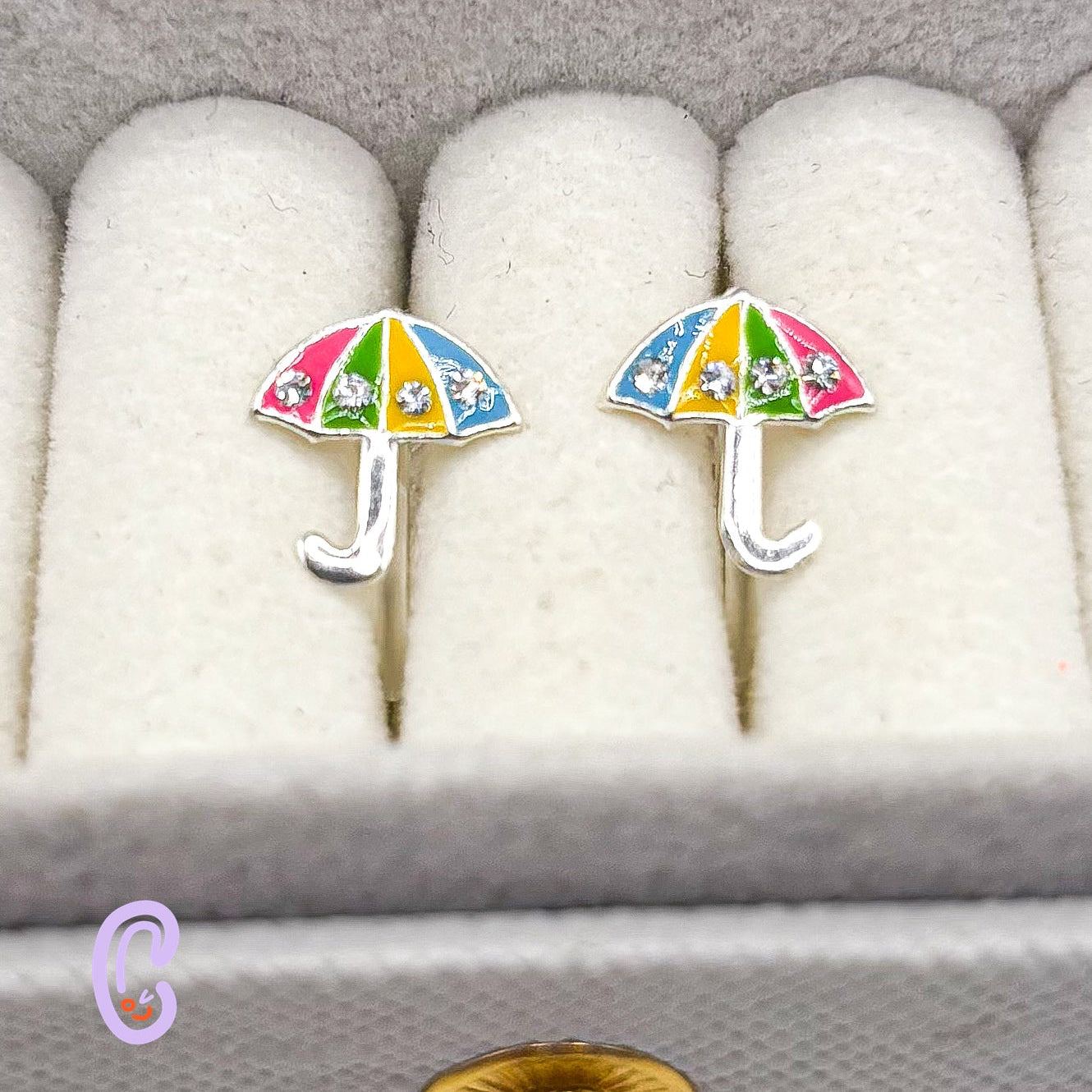 Glitter Umbrella Ear Clips for Children - Painless without Ear Piercing