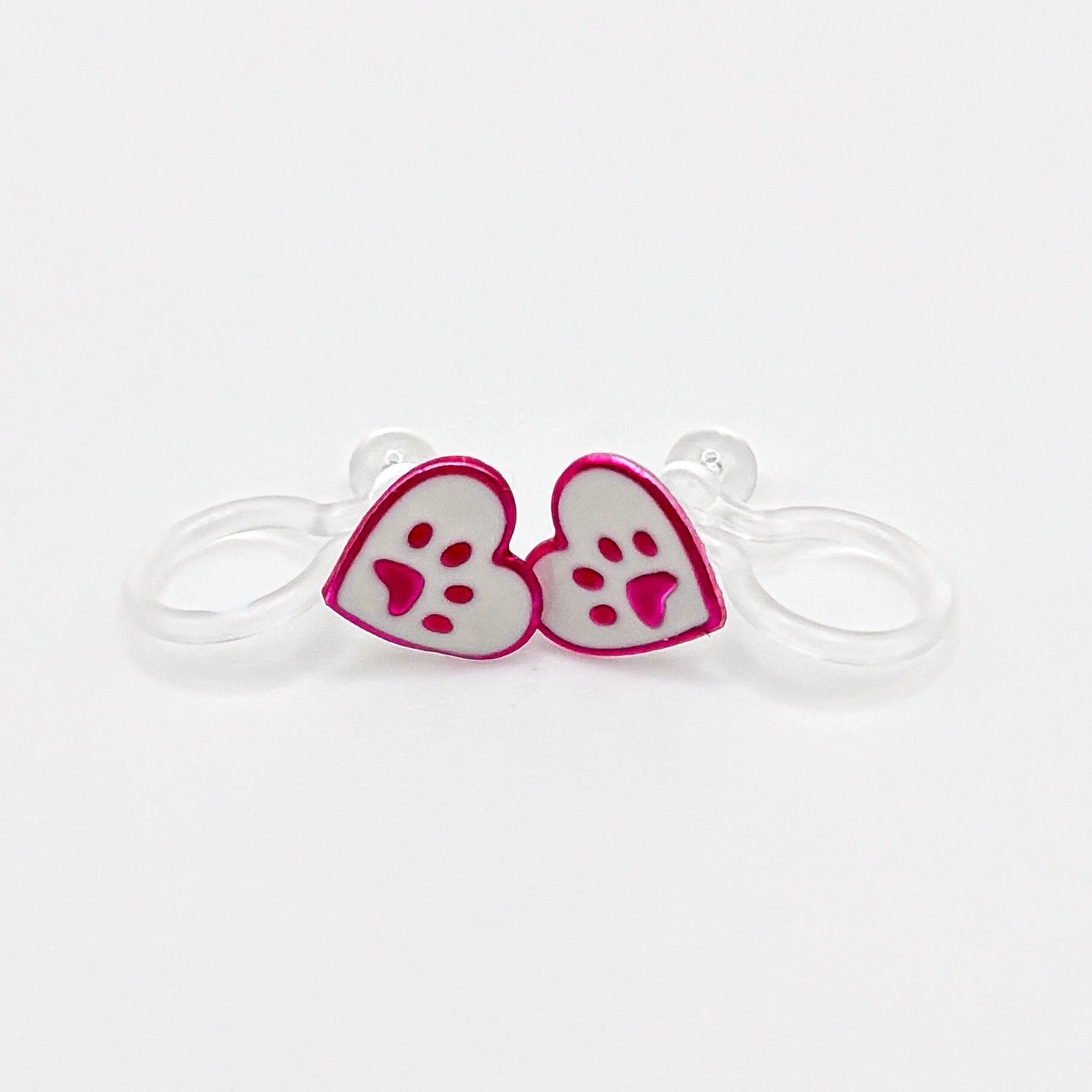 Paw Heart Ear Clips for Children – Painless without Ear Piercing