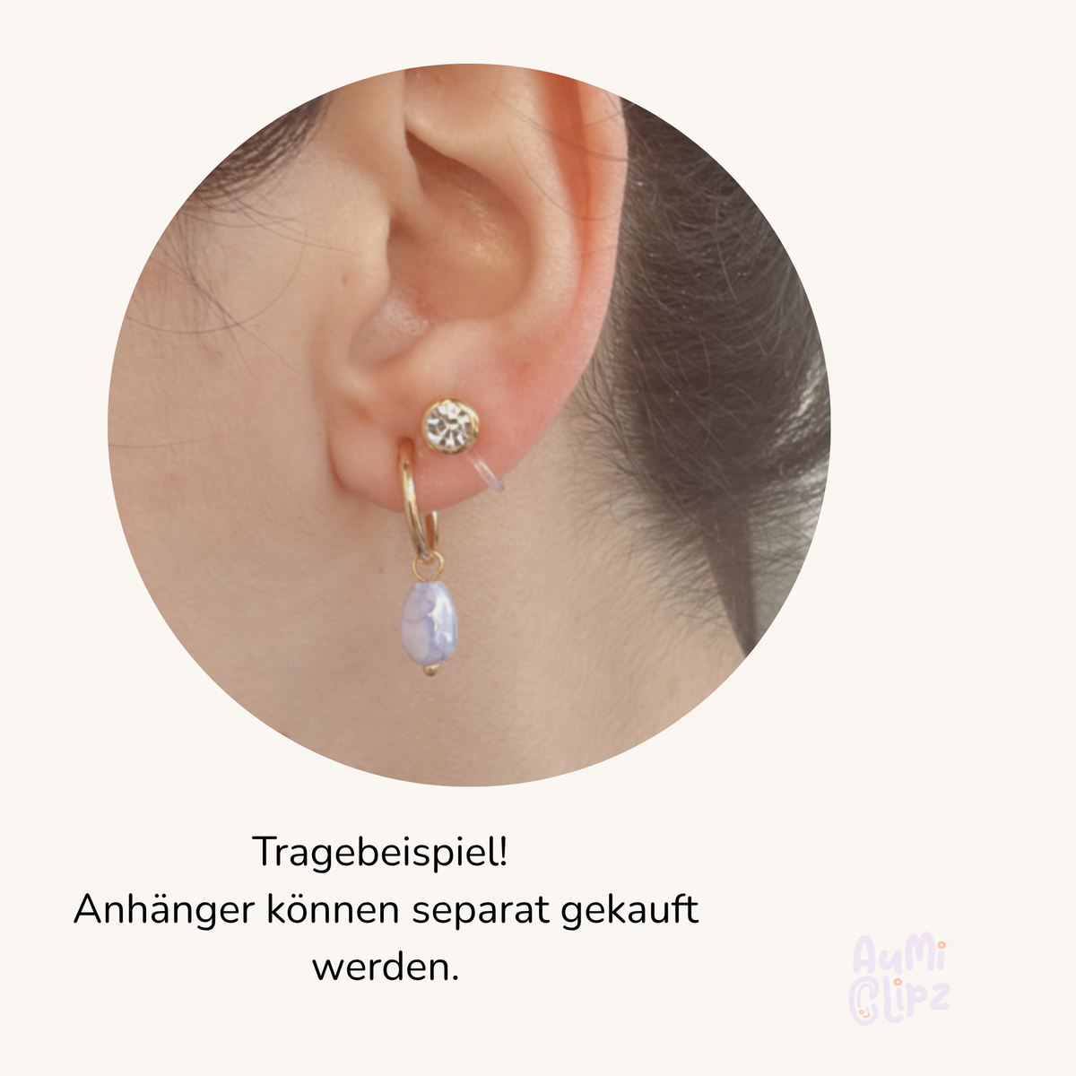 Golden Mini Hoops – Kleine vergoldete Edelstahl-Hoops mit Federmechanismus