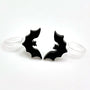 Schwarze Fledermaus Ohrclips mit transparentem Clip