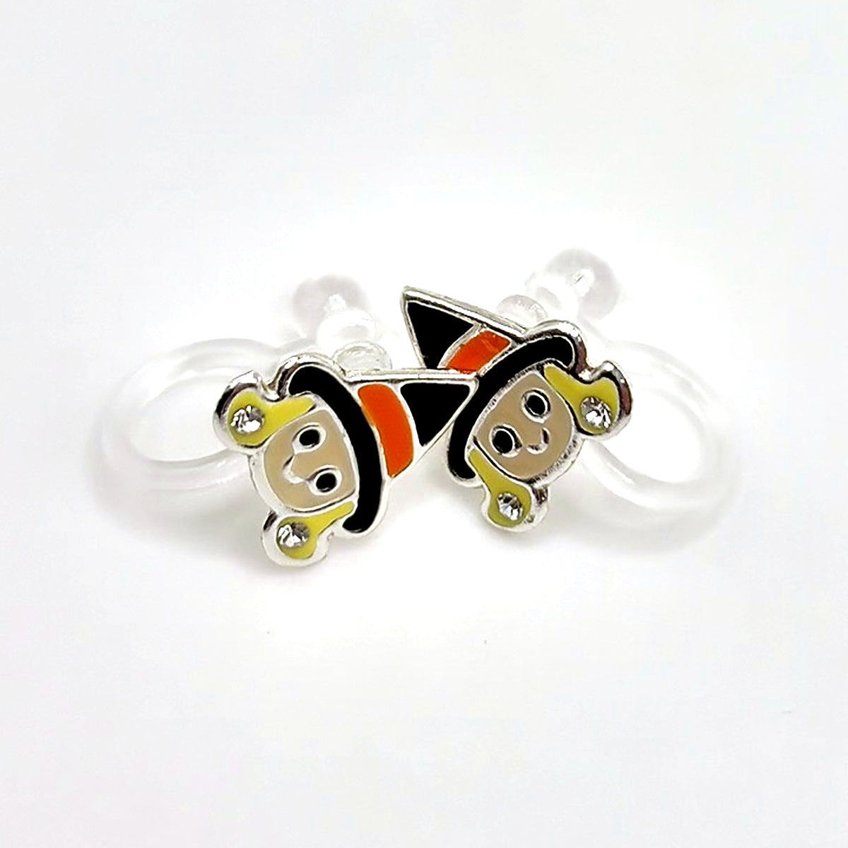 Hexe Ohrclips mit transparentem Clip