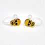 Totenkopf Ohrclips Gold mit transparentem Clip