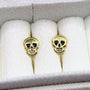 Totenkopf Ohrclips Gold