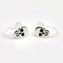 Totenkopf Ohrclips Silber mit transparentem Clip