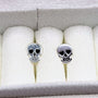 Totenkopf Ohrclips Silber