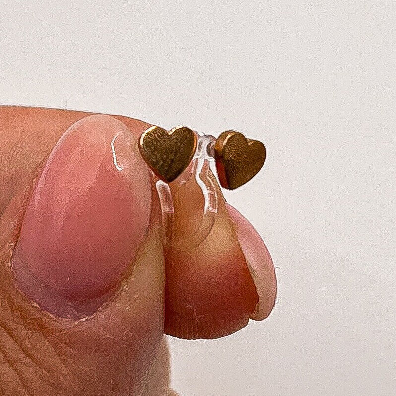 Small stainless steel heart ear clips for children – painless without ear piercing