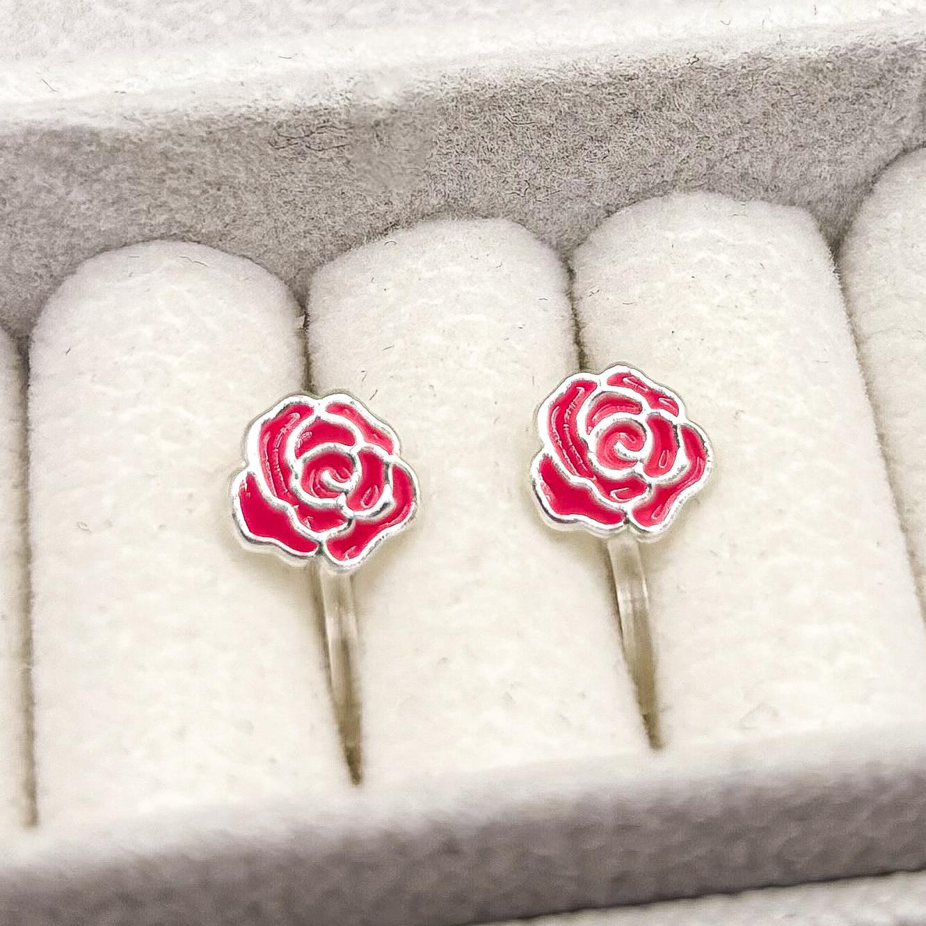 Rose ear clips for children – Painless without ear piercing